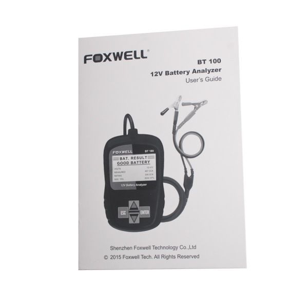 FOXWELL BT100 12V автомобильный аккумуляторный прибор, применяемый в жидкостных погружениях, билетах, гель
