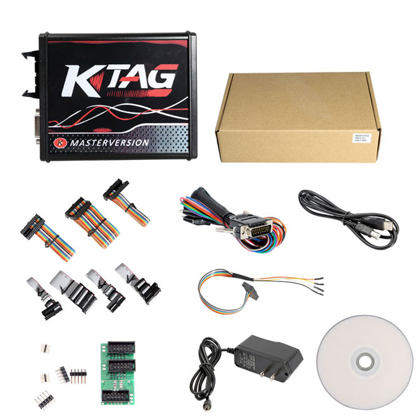 Новый 4 LED KTAG V7.020 Прошивка EU Version Red PCB Последняя версия V2.25 Без ограничения токена Многоязычная версия K-TAG 7.020 Online