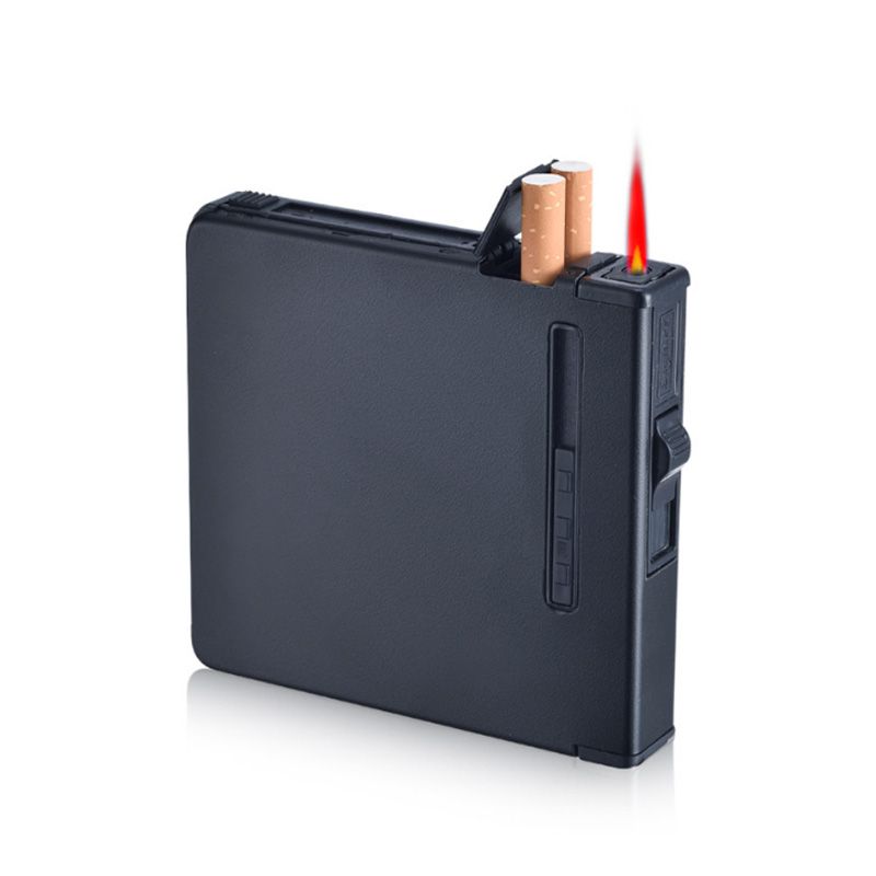 автоматический выброс металлических сигарет коробка сигары защита от ветра газонаполненный зажигатель курильщик мужской подарок