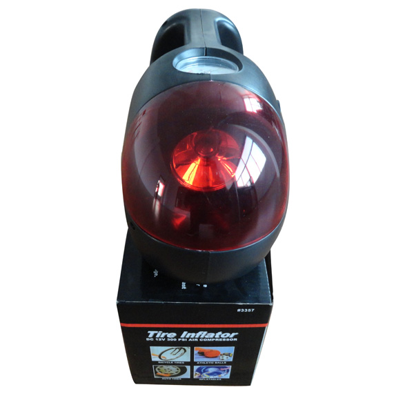 малолитражный автомобильный компрессор компрессор надувной насос красный светодиодный аварийный огонь (прямоточный 12V)