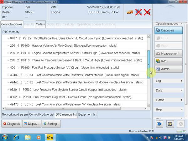 VW / Audi Import / First / Shanghai / Skoda ODIS 2.23 / 2.22 Software