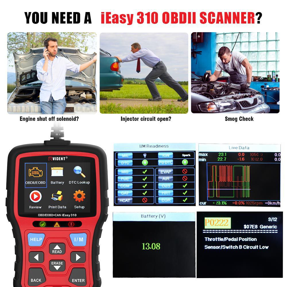 VIDENE IEAY310 OBD2 сканер кода OBDII и автодиагностика