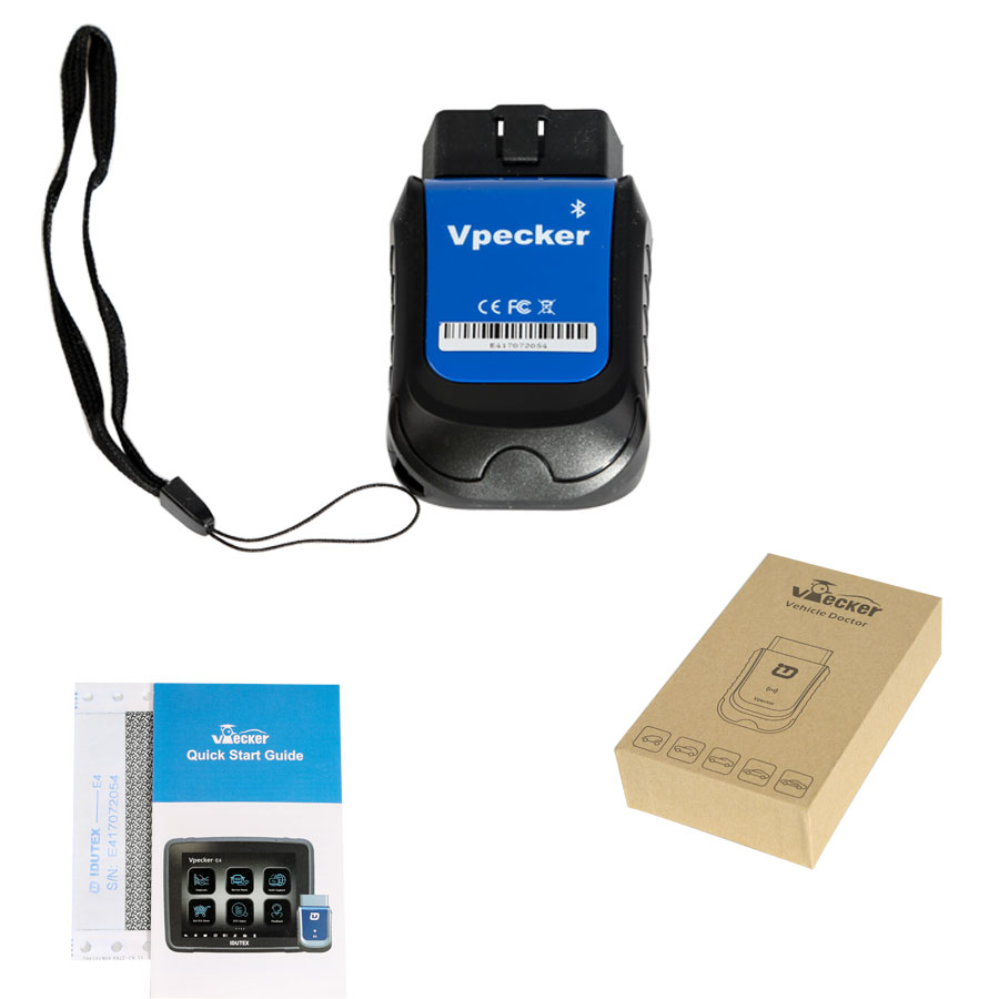 VPEKER E4 сотовый телефон Bluetooth Cистема OBDII сканирование Android поддержка ABS кровотечения / батареи / DPF / EPB / инжектор / замена масла / TPMS