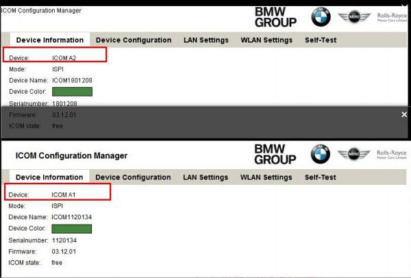 BMW ICOM A2 сравнение