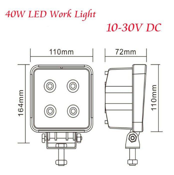 40W LED рабочая лампа двигается от дороги носорог арктический грузовик 4X4 4WD