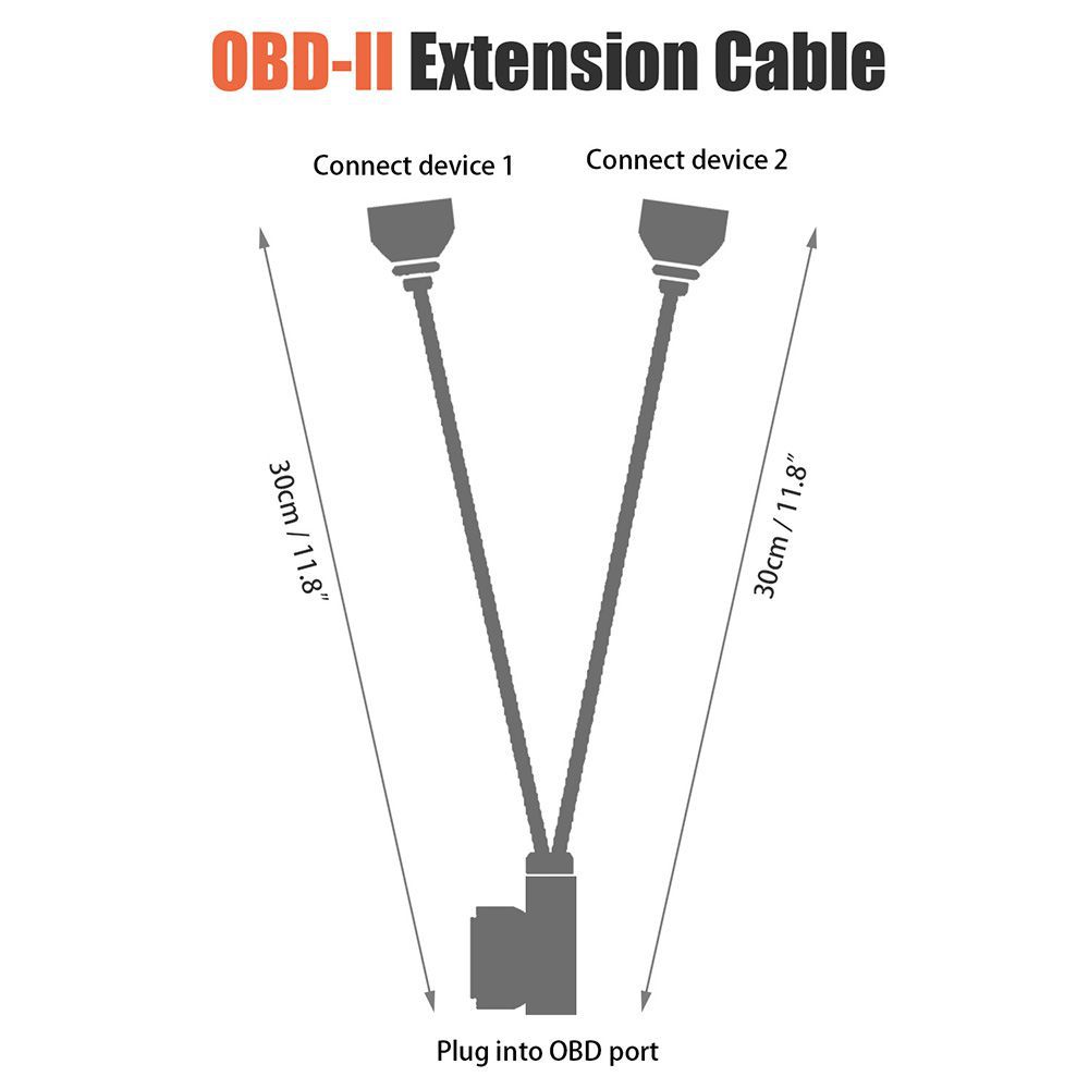 1FT 30cm OBD2 16 игольчатый прямоугольный лучевой аппарат Y кабель, удлиненный кабель