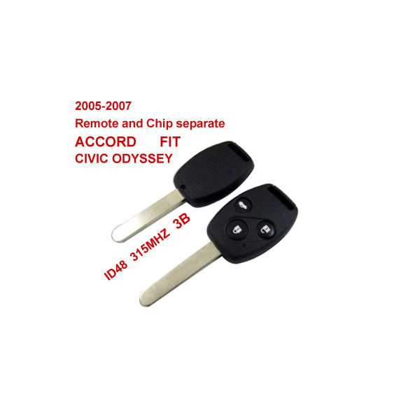2005 - 2007 удаленный ключ 3 кнопка и чип для разделения ID: 48 (315MHz) хонда 10pcs/lot
