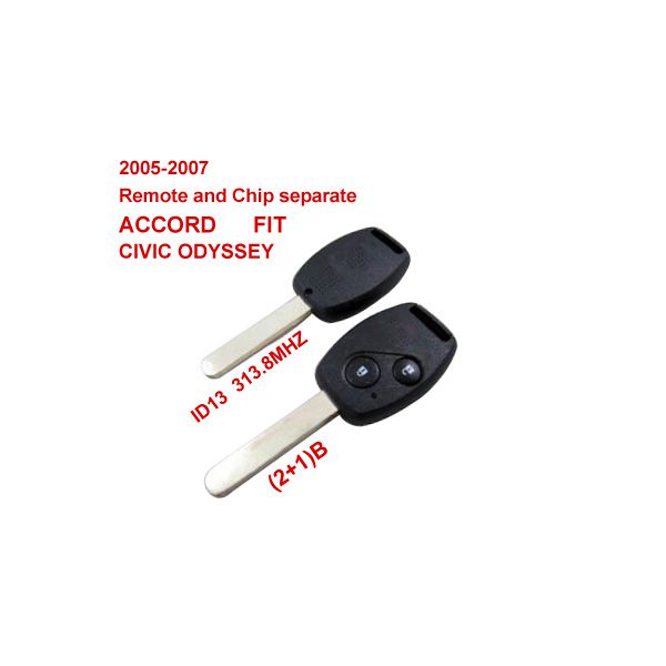 2005 - 2007 удаленный ключ 2 + 1 кнопка и чип разделения ID: 13 (3138MHz) хонда 10pcs/lot