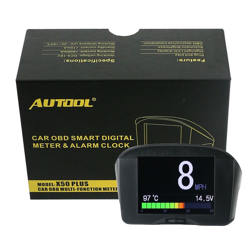 AutoLX50 плюс мультифункциональная автомобильная нагрузка интеллектуальный цифровой прибор OBD + аварийный код код водяной термометр цифровой вольтметр