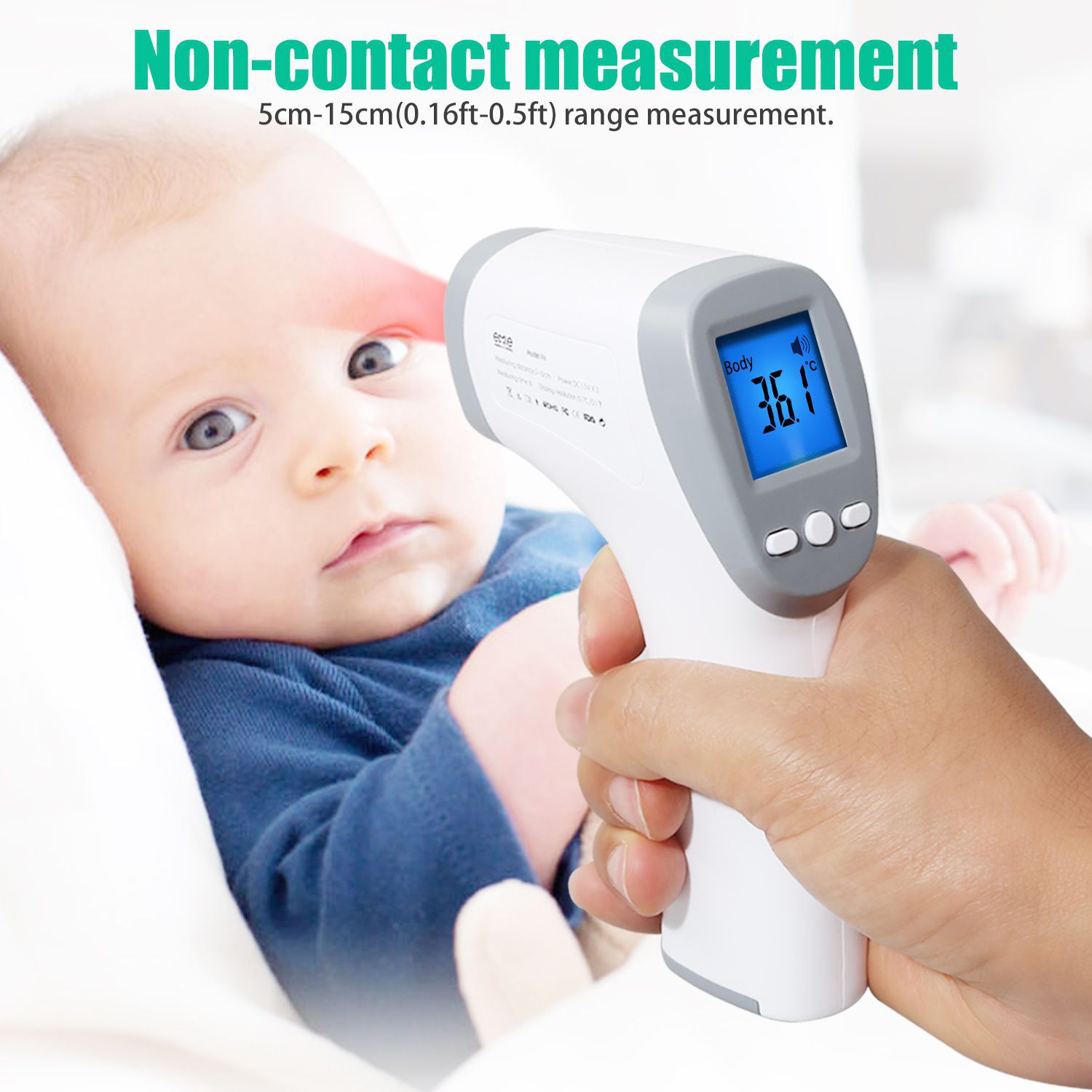 инфракрасный термометр медицинский уровень ± 0,2°C сверхпрецизионный ребенок взрослый лоб неконтактный жидкокристаллический дисплей