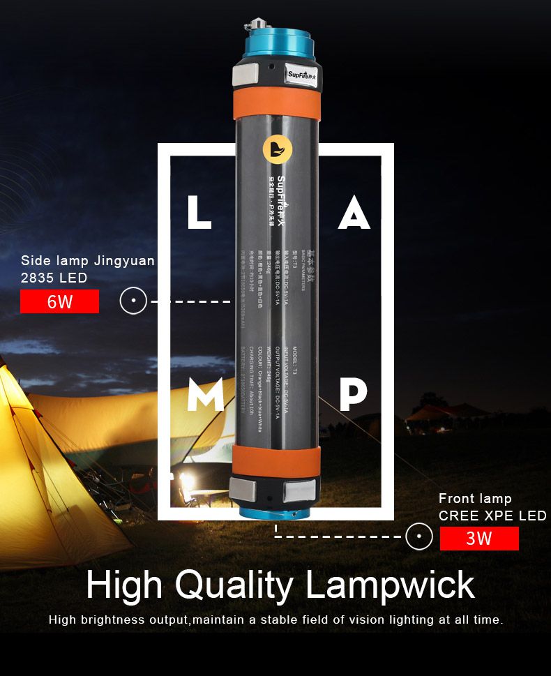 LED лагерная лампа T3 фонарь палаточный