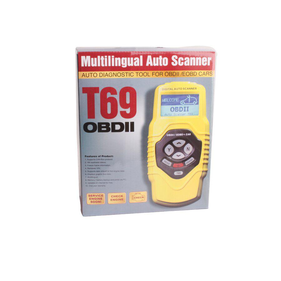 диагностический инструмент OBDII для автомобильного сканера T9 (с обновлением на нескольких языках)