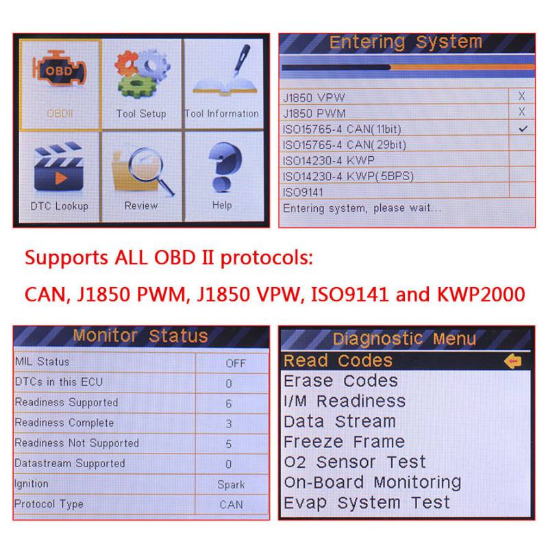сканер считывания кода AutoPHX OM580 OBDII EOBD