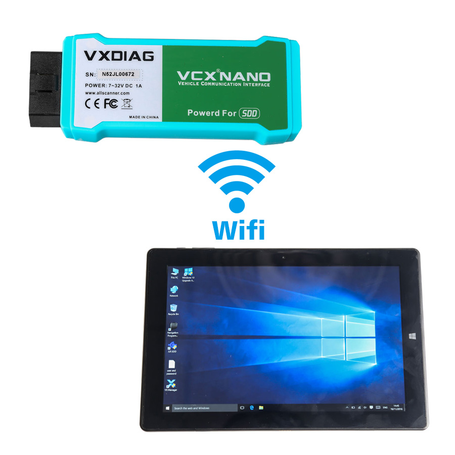 новое прибытие VXDIAG VCX Nano SDD в версию Lunover / Jaлеопарда WiFi поддерживает все протоколы с планшетом CuWi H10