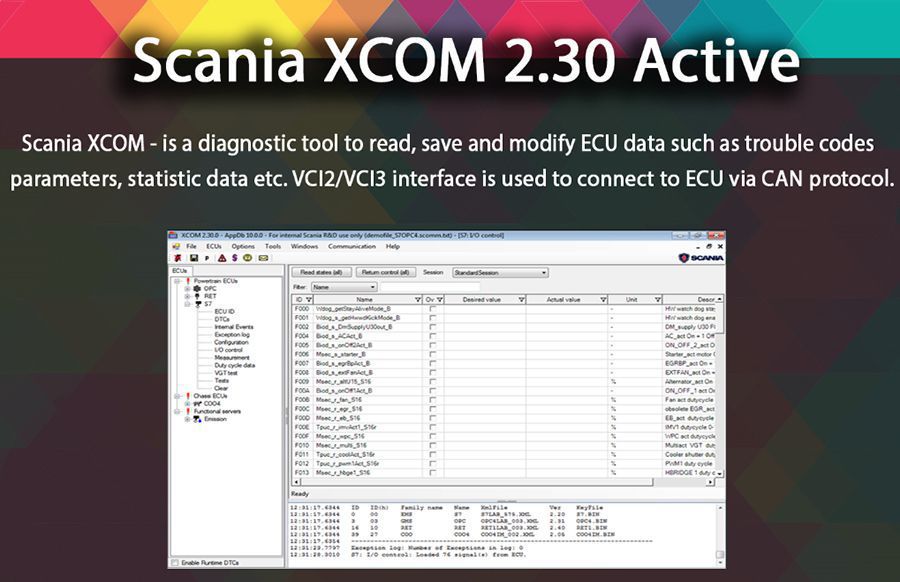 SCANIXCOM V2.30 (XCOM SOP SCANIA SDP3 - BNS II) поддержка Win XP / Vista / 7 / 8