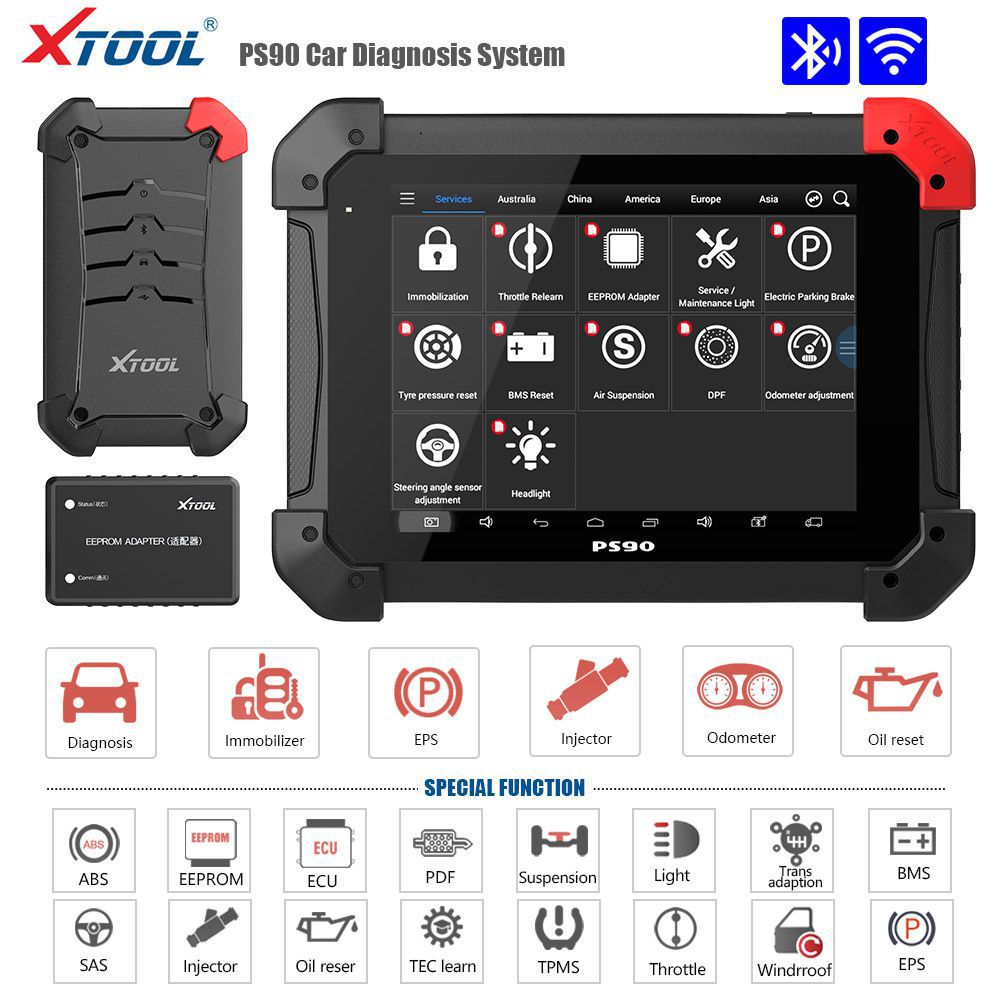 XTOOL PS90 PRO Поддержка системы диагностики автомобилей и грузовиков Специальные функции Бесплатное обновление онлайн