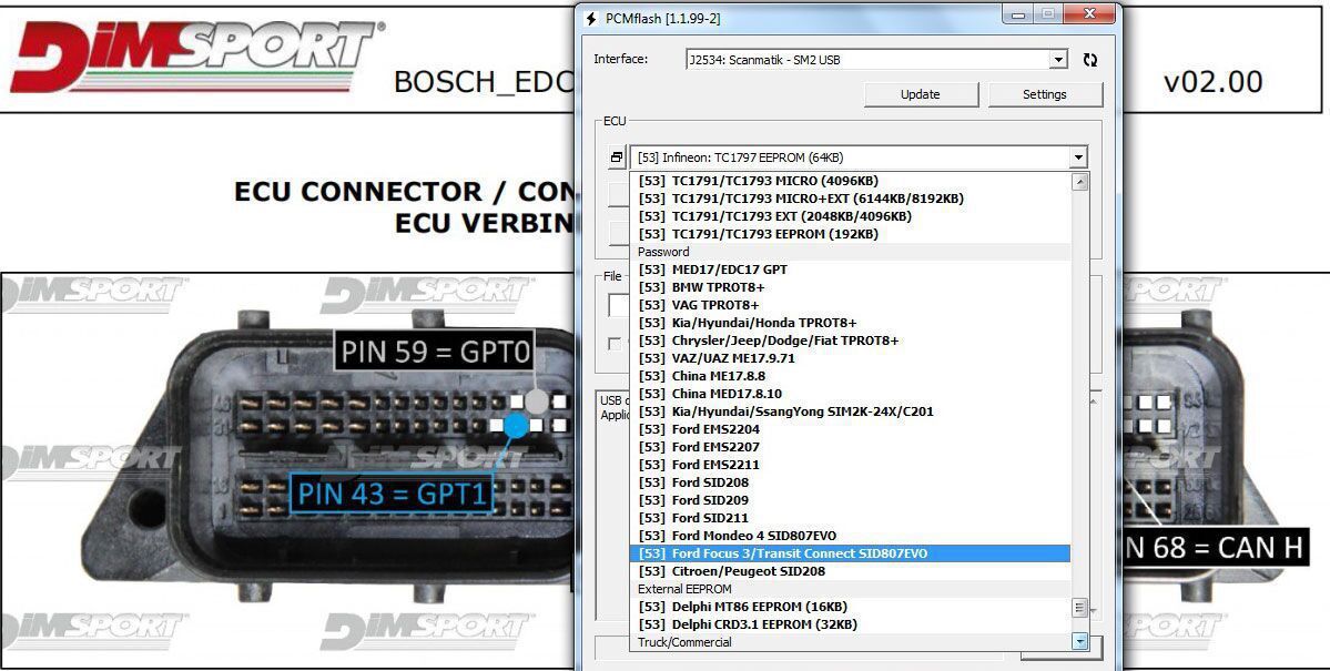 Программа KTM для настольных компьютеров ECU
